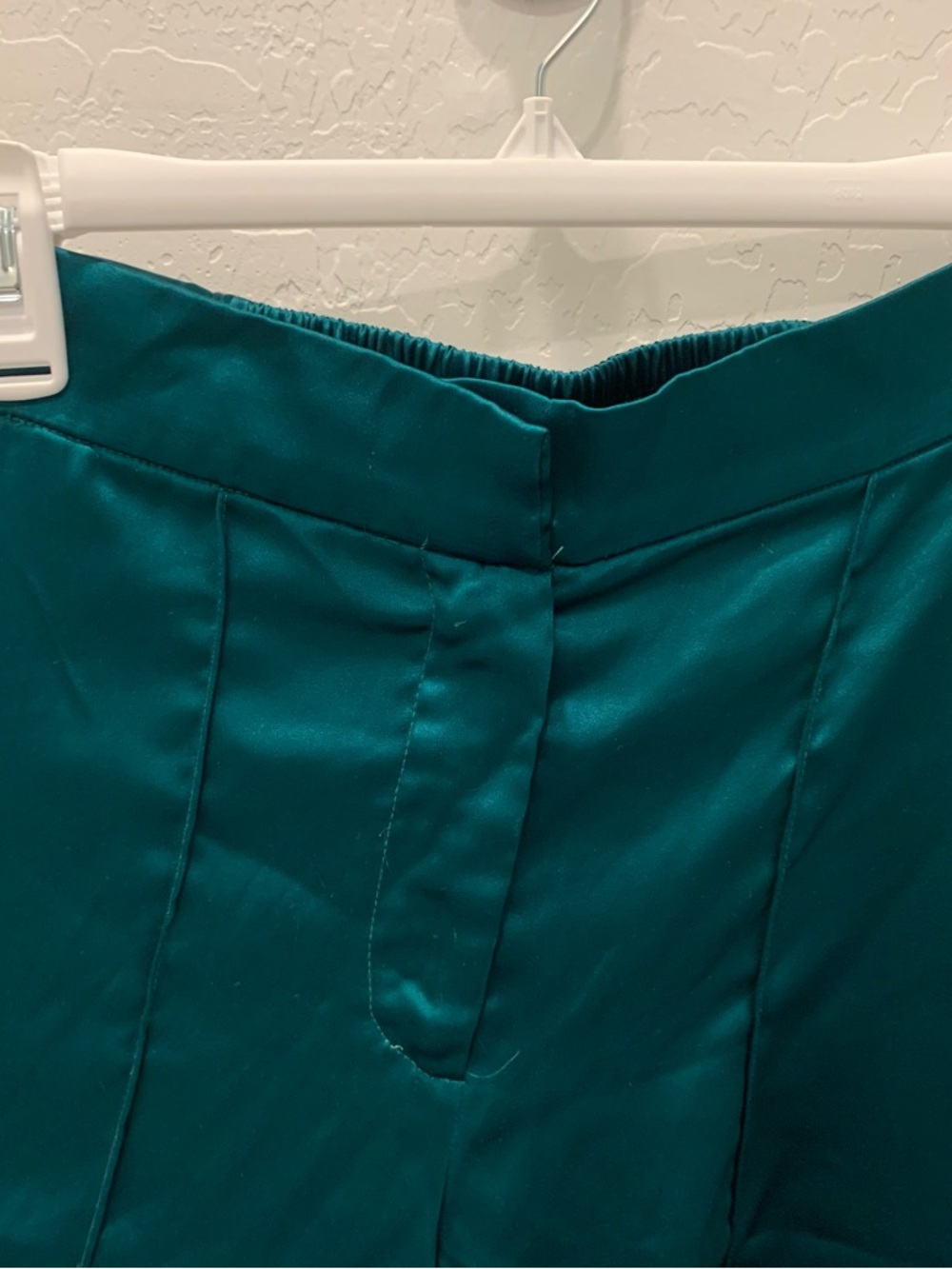 Emerald Satin Two-Piece Jumpsuit Set for formal events - Picture 3 of 8